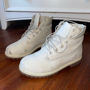Cream timberland boots